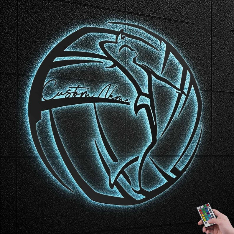 Volleyball Female Personalized - Led Light Metal - Owls Matrix LTD
