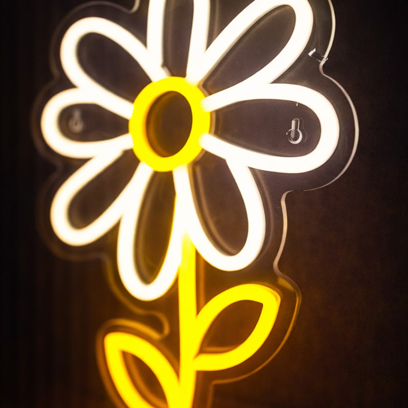 Daisy Flower Neon LED Table Light – Minimal Floral Neon Sign