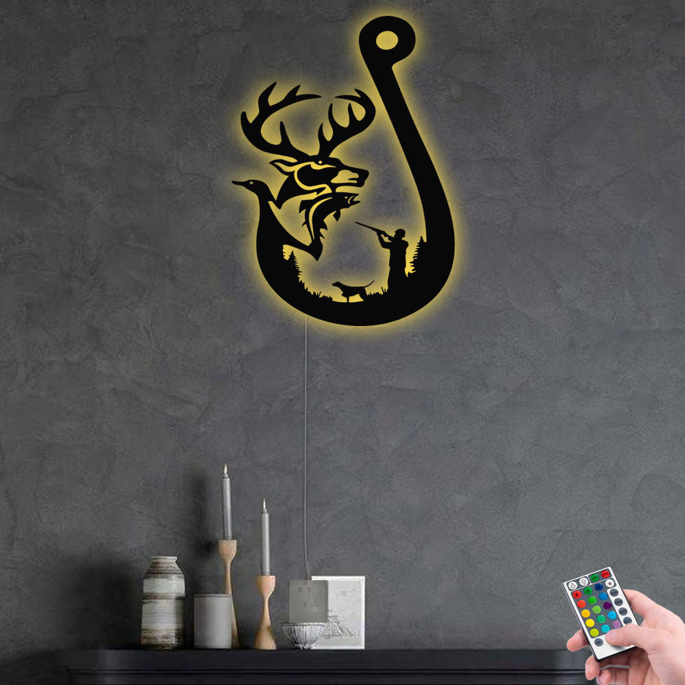 Deer And Duck And Fish Style - Led Light Metal - Owls Matrix LTD