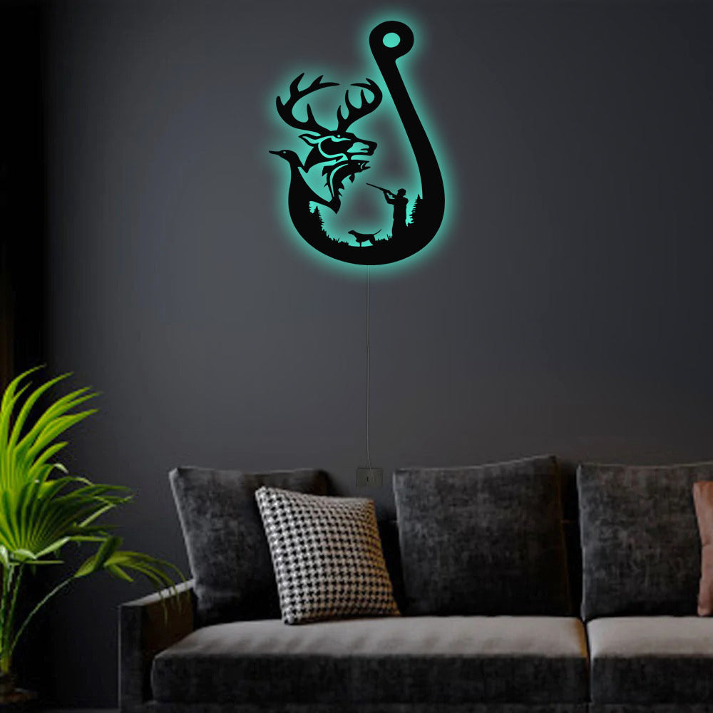 Deer And Duck And Fish Style - Led Light Metal - Owls Matrix LTD