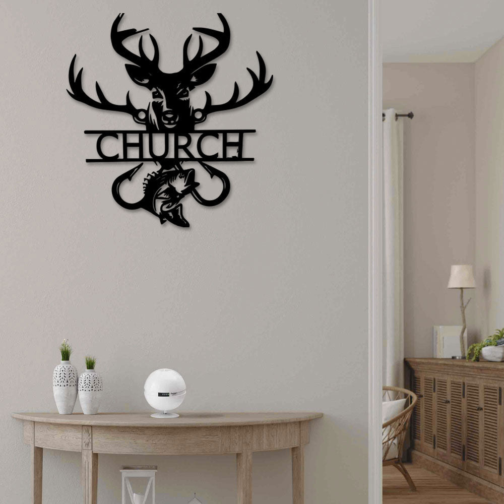 Deer Hunting Fish Hook Gift Hunter Personalized - Led Light Metal - Owls Matrix LTD