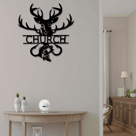 Deer Hunting Fish Hook Gift Hunter Personalized - Led Light Metal - Owls Matrix LTD