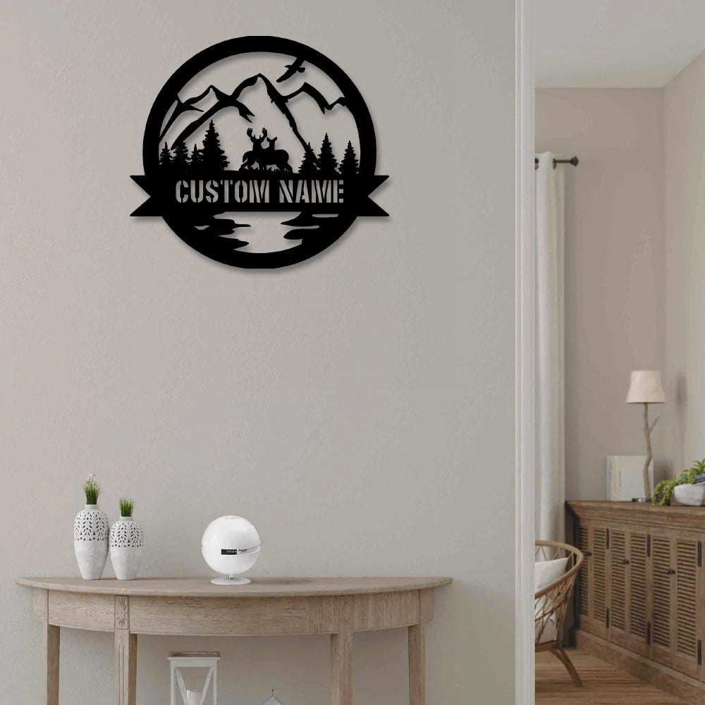 Deer Love His Life Personalized - Led Light Metal - Owls Matrix LTD