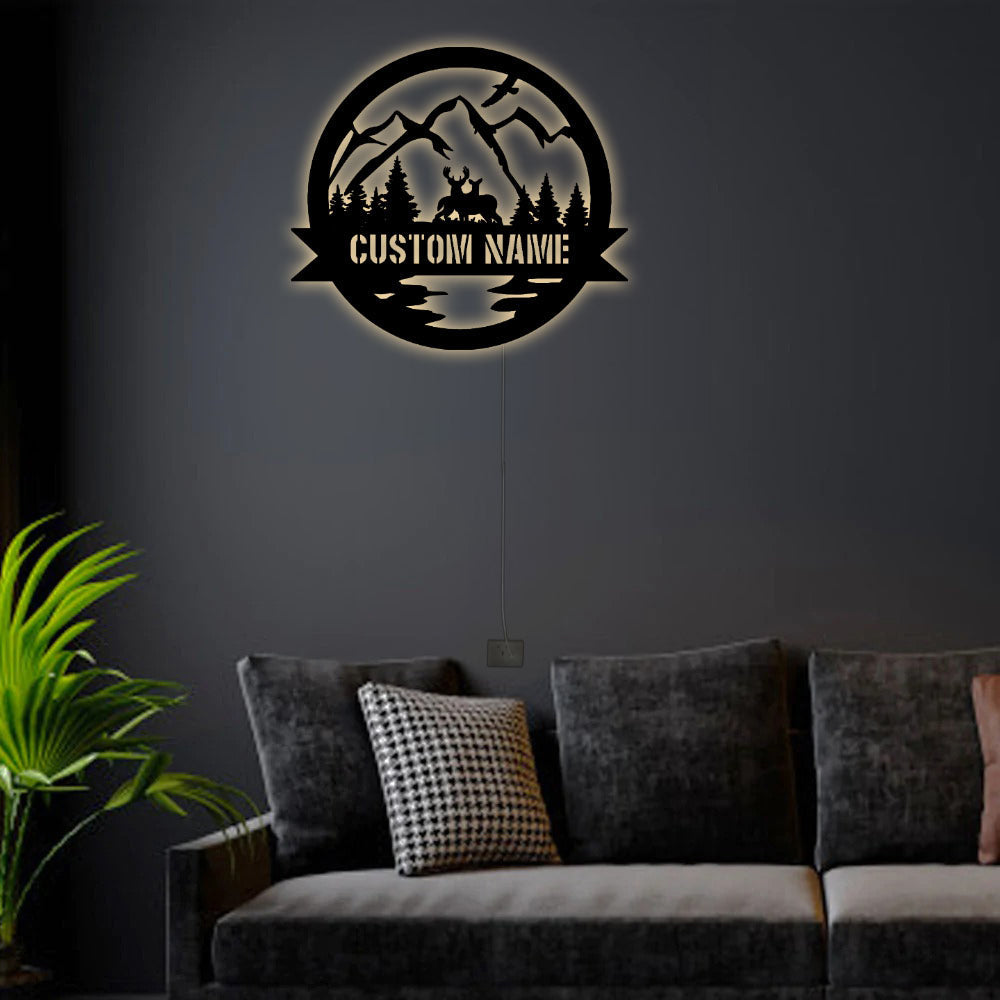 Deer In The Wild Life Personalized - Led Light Metal - Owls Matrix LTD