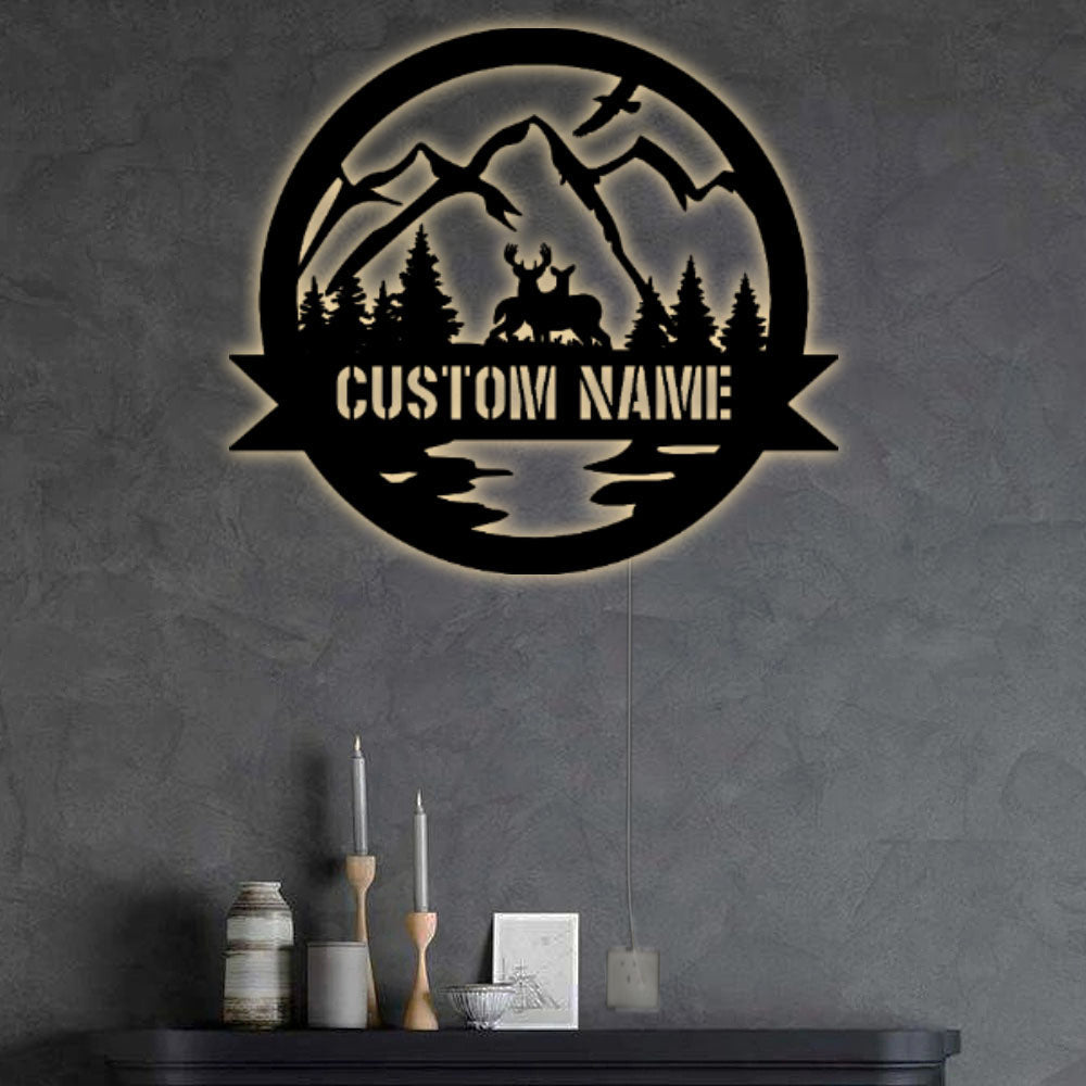 Deer In The Wild Life Personalized - Led Light Metal - Owls Matrix LTD