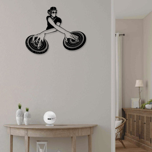 Dj Disk Jockey Turn Tables Headphones Music - Led Light Metal - Owls Matrix LTD