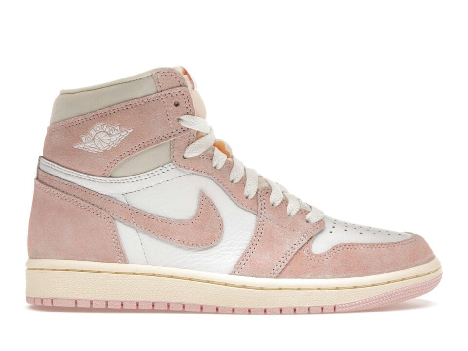 Women's Air Jordan 1 Retro High OG Washed Pink Suede Trainers - FD2596-600