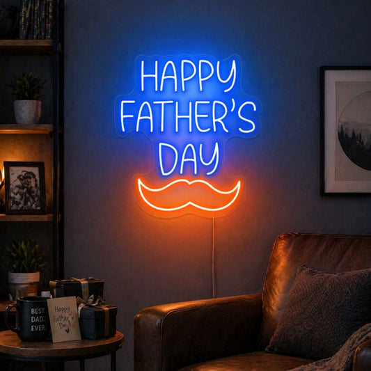 Fathers Day Neon Sign Man Cave - Cool LED Decor for Dad