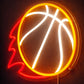 Flaming Basketball Neon Sign – Sport-Themed LED Wall Light