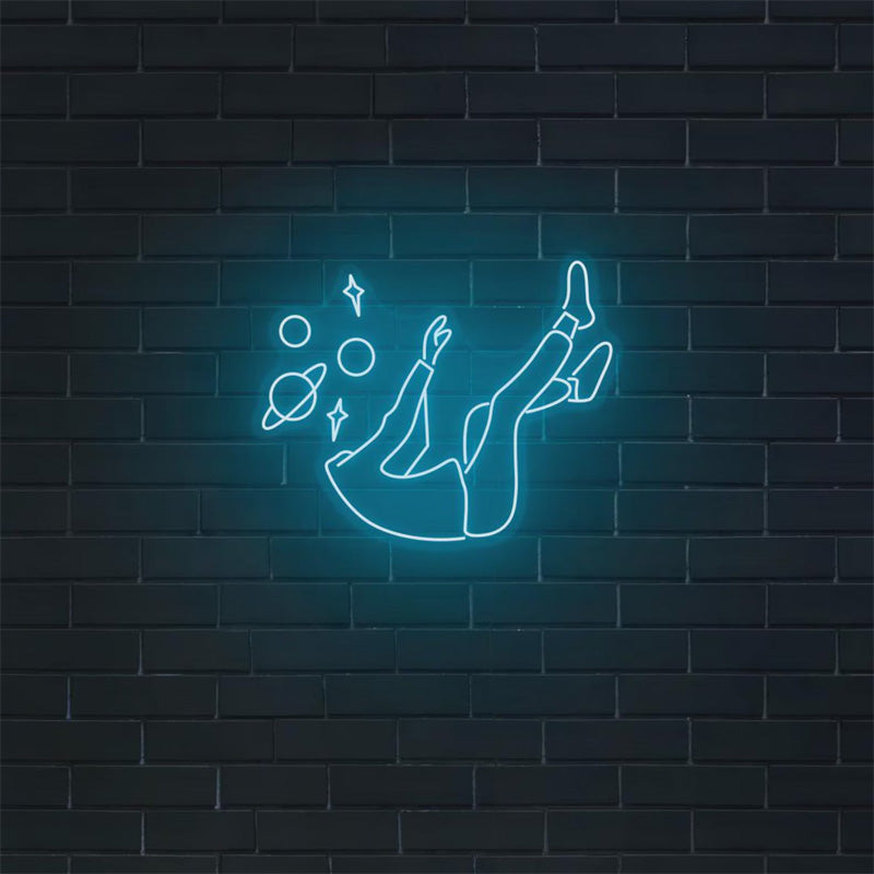 Floating Astronaut Space Line Art LED Neon Wall Decor - LEDTOT