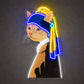 Funny Neon Sign - Cat With Pearl Earring LED Decor
