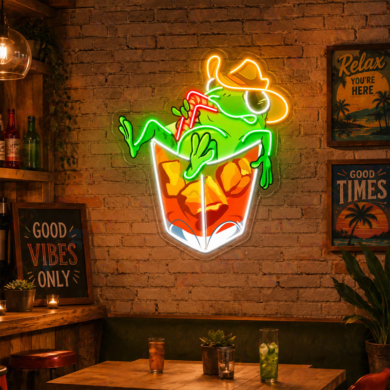 Funny Neon Sign - Cocktail Frog LED Wall Decor
