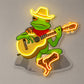 Funny Neon Sign - Cowboy Frog Guitar LED Wall Decor
