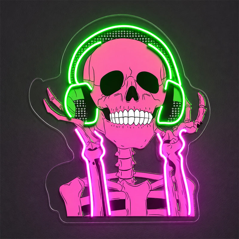 Funny Neon Sign - DJ Skull LED Wall Decor Sign
