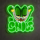 Funny Neon Sign - Green Monster Smile LED Decor Sign
