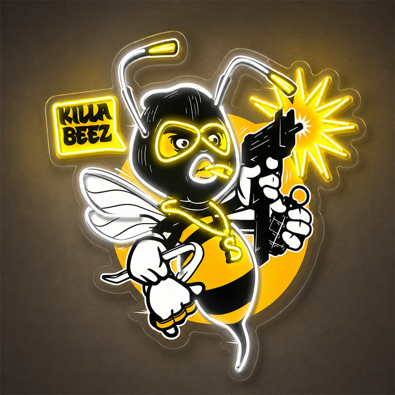 Funny Neon Sign - Killer Bee LED Wall Decor Artwork
