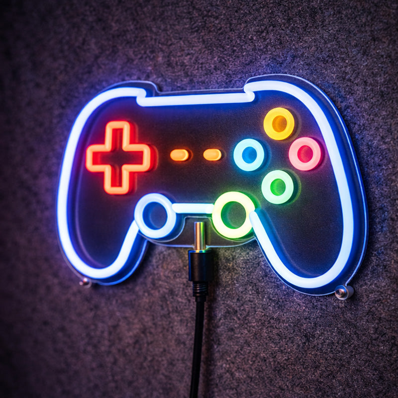 Game Controller Neon Sign – LED Gaming Wall Light for Bedroom & Game Room Decor