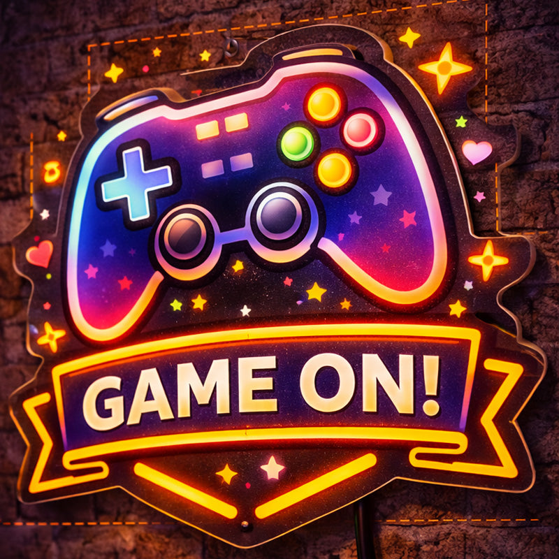 Game On LED Neon Sign – Gamer Room Wall Light Decor
