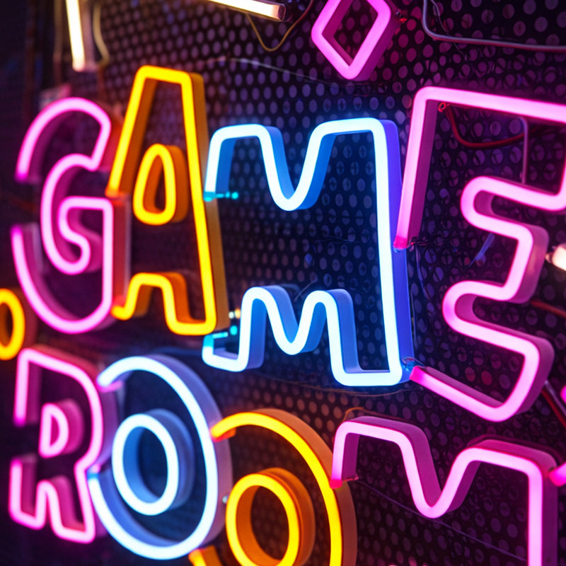 Game Room Neon Sign – Colorful LED Wall Light for Gaming Setup & Stream Room