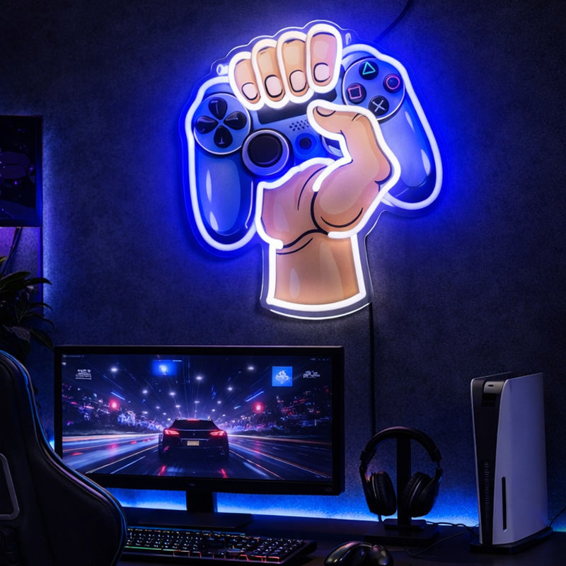 Gaming Neon Sign Controller - Grip Hand LED Decor