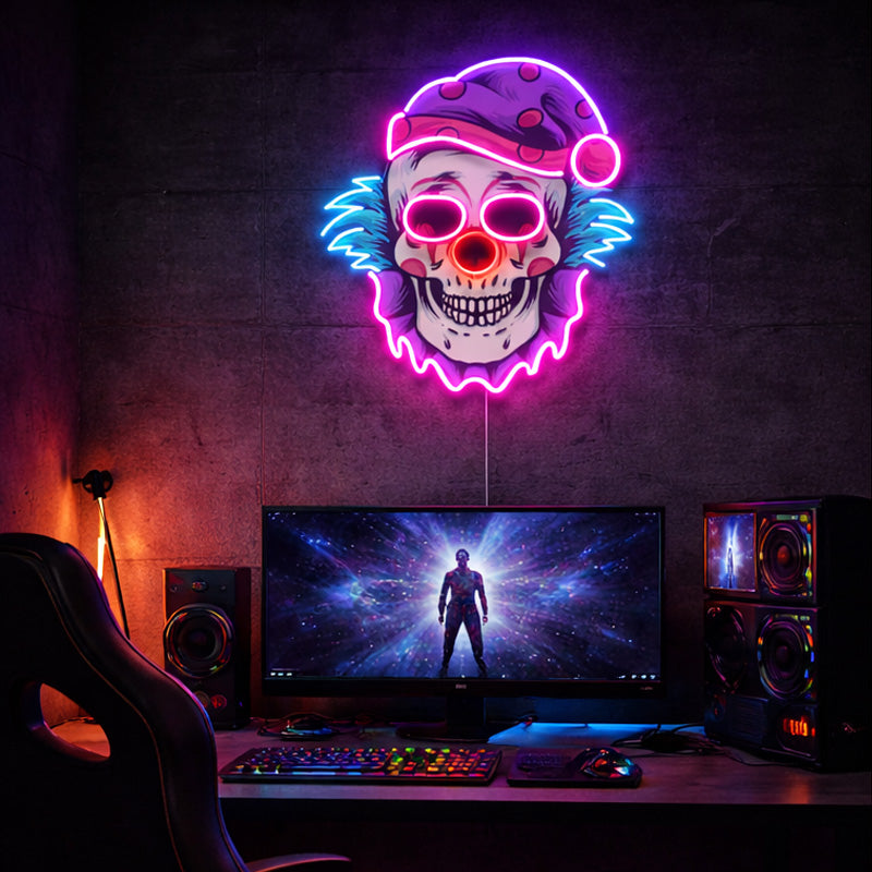 Gaming Room Neon Signs - Clown Skull LED Light
