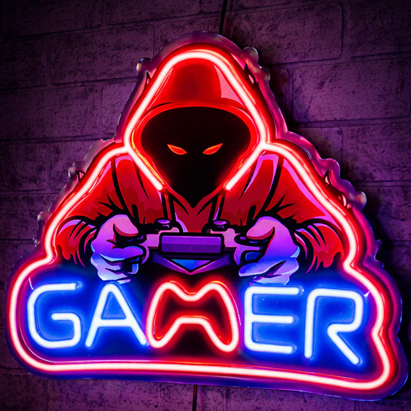 Gaming Room Neon Signs - Gamer Hoodie LED Decor