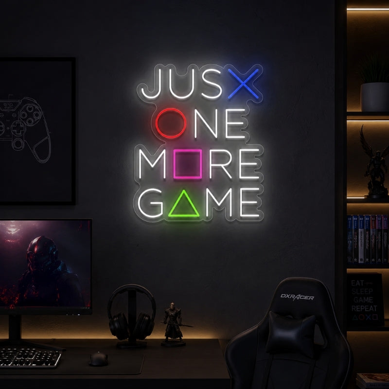 Gaming Room Neon Sign - Just One More Game Decor