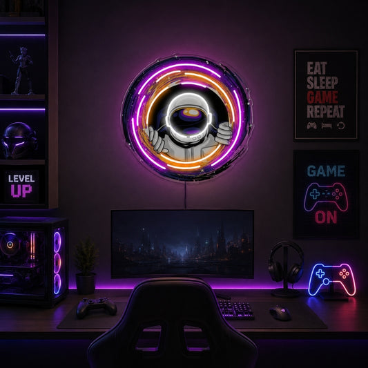 Gaming Room Neon Signs - Astronaut Portal Wall Decor