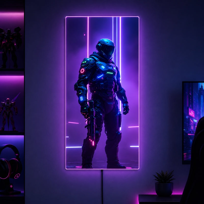Gaming Room Neon Signs - Cyber Soldier LED Decor