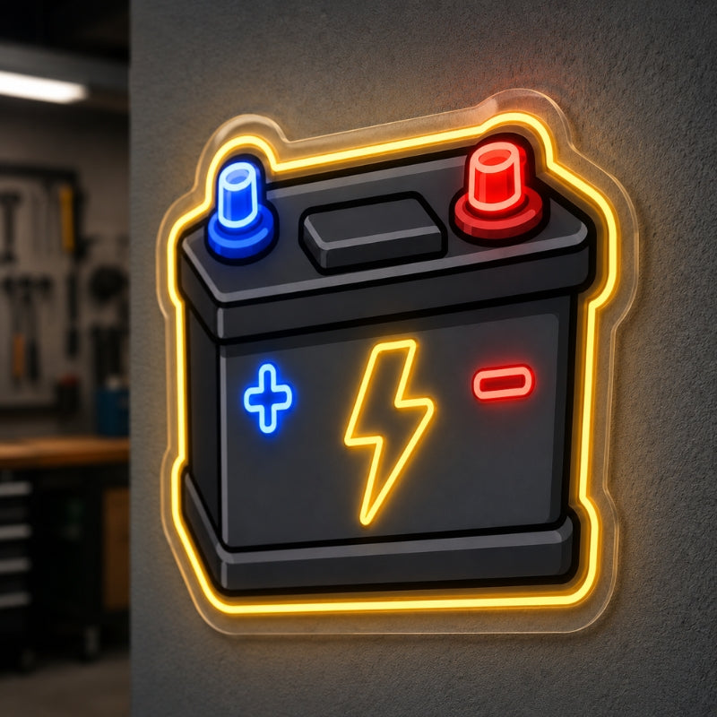 Garage Neon Sign - Battery LED Wall Decor for Shops