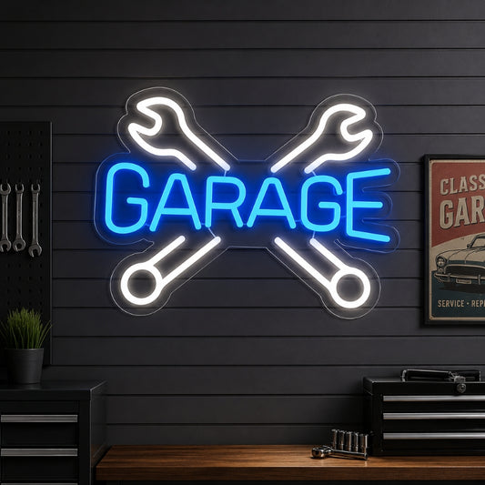 Garage Neon Sign - Bright Auto Workshop Wall Decor