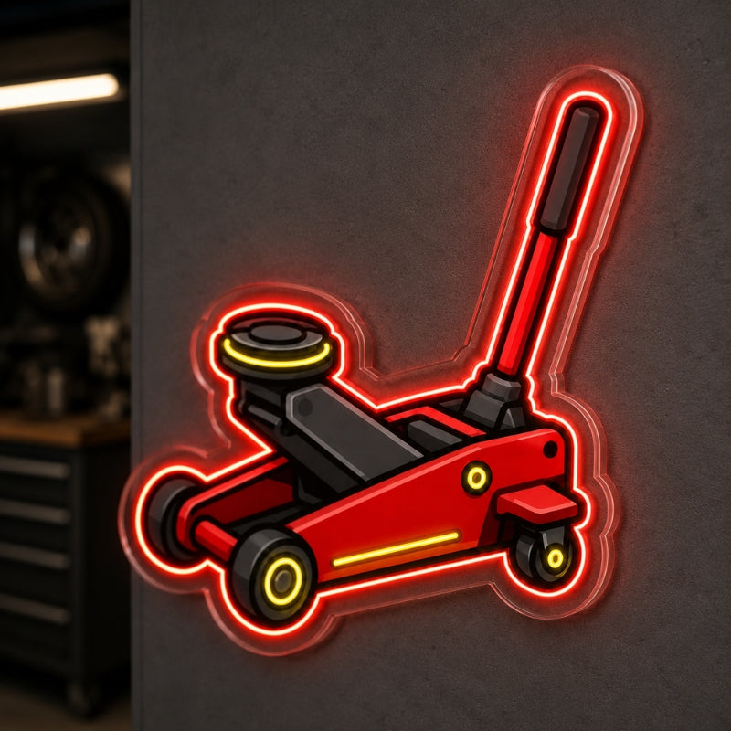 Garage Neon Sign - Floor Jack LED Wall Decor for Shops