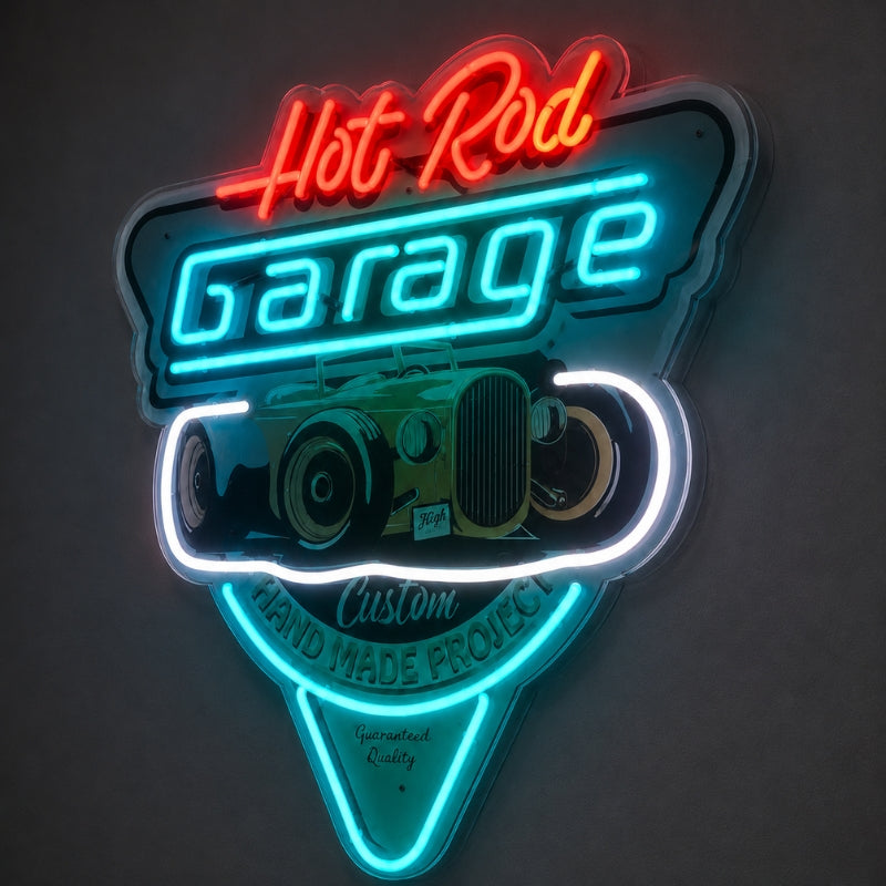 Garage Neon Sign - Hot Rod Auto Workshop Wall Decor