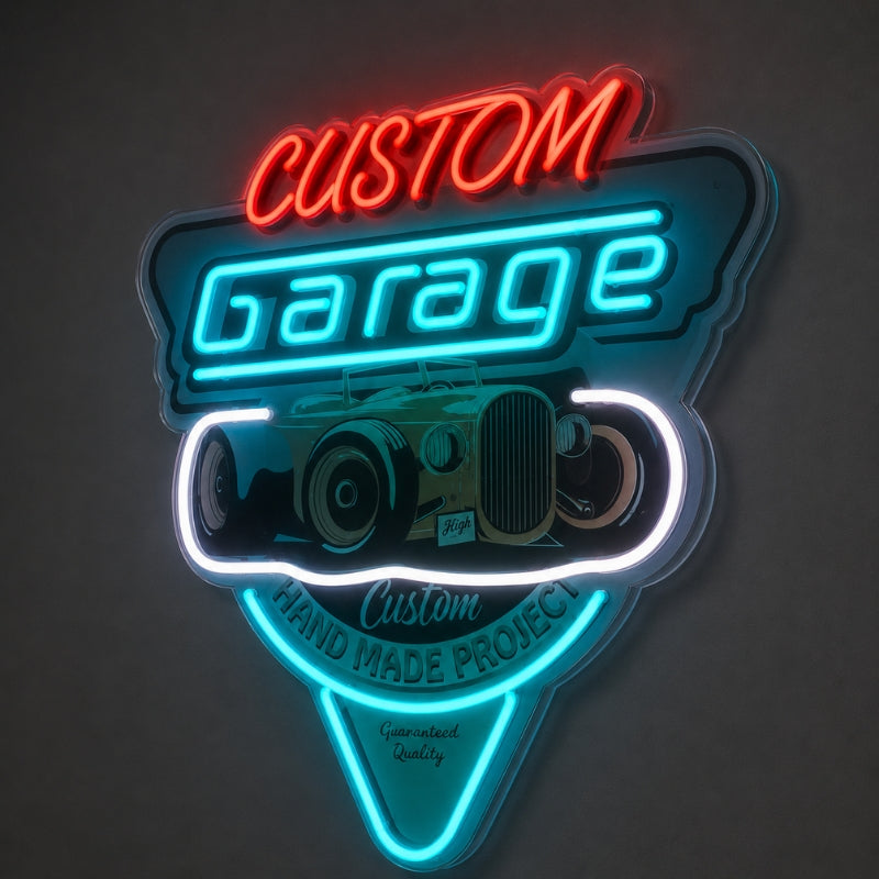 Garage Neon Sign - Hot Rod Auto Workshop Wall Decor