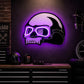 Garage Neon Sign - Purple Skull Helmet Wall Decor Art