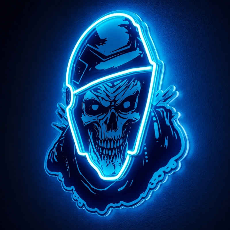 Garage Neon Sign - Skull Rider LED Wall Decor