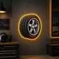 Garage Neon Sign - Tire Wheel LED Wall Decor for Shops