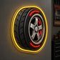 Garage Neon Sign - Tire Wheel LED Wall Decor for Shops