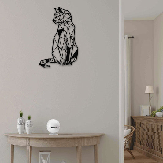 Geometric Cat Cool Style - Led Light Metal - Owls Matrix LTD