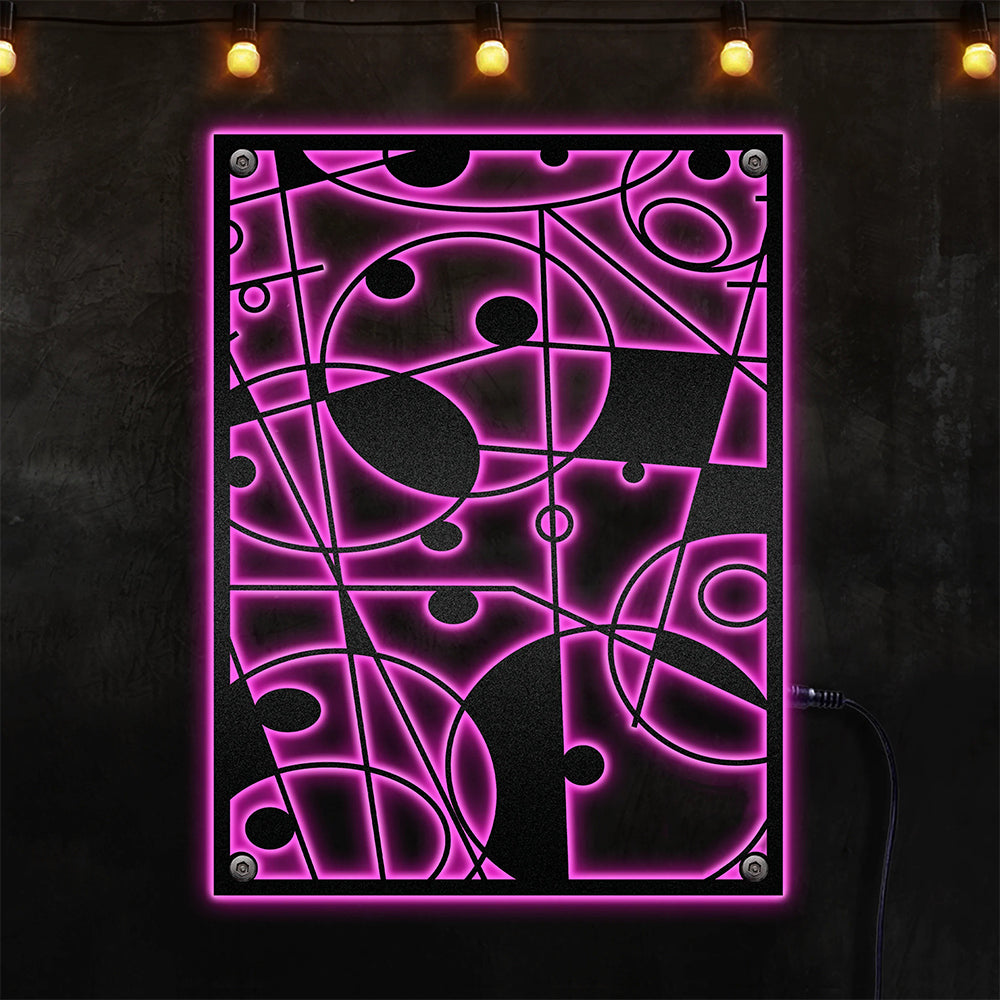 Geometric So Classic So Mystic - Led Light Metal - Owls Matrix LTD