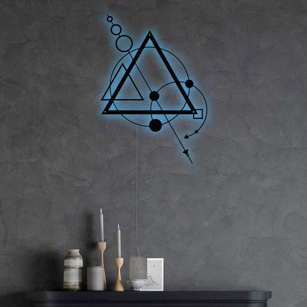 Geometric So Cool Art - Led Light Metal - Owls Matrix LTD