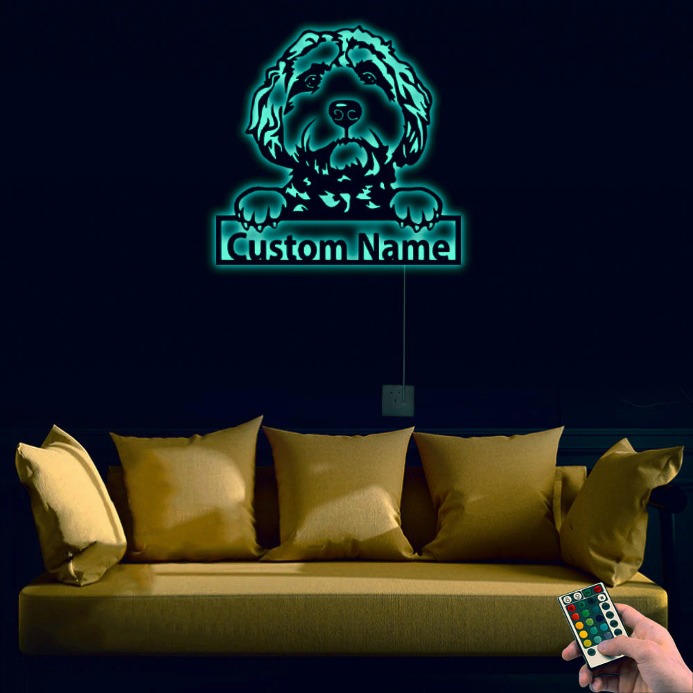 Goldendoodle So Lovely Your Pet Personalized - Led Light Metal - Owls Matrix LTD