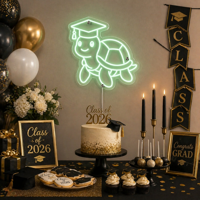 Graduation Neon Sign 2026 - Turtle Wall Party Decor
