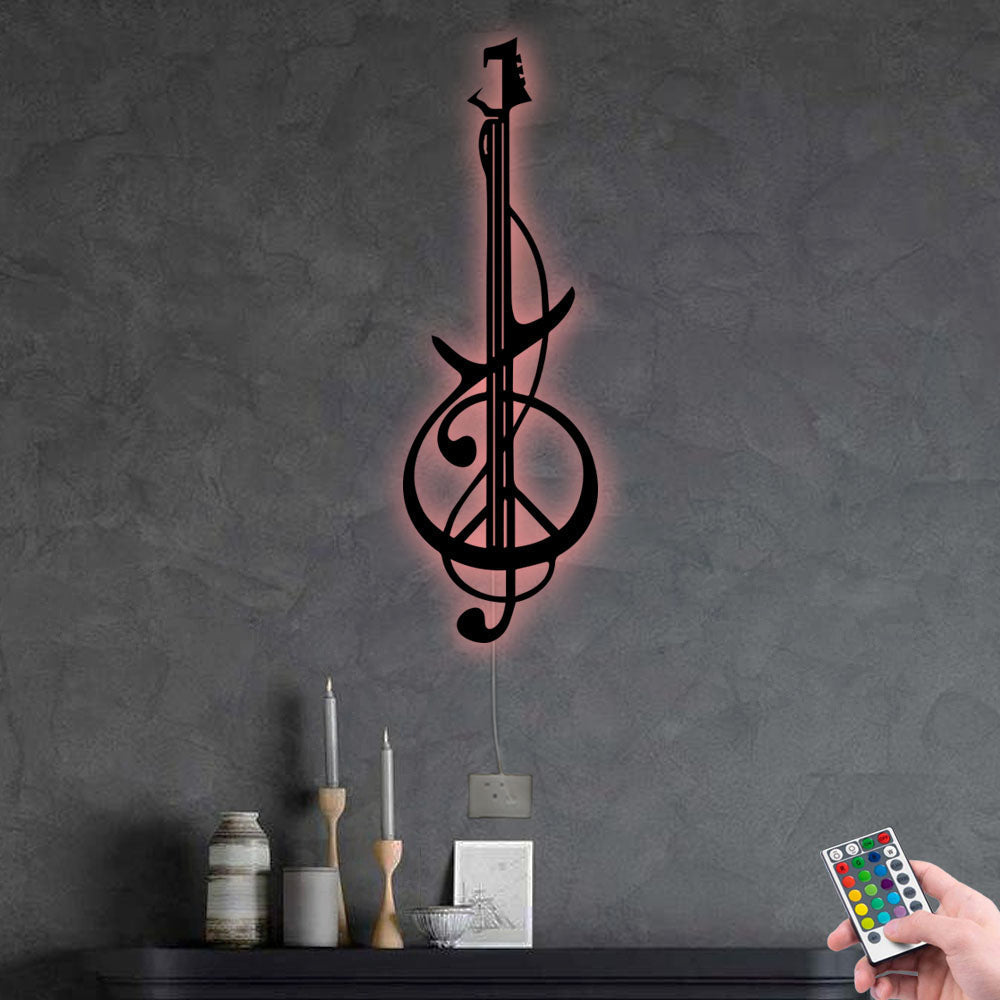 Guitar With Music Life - Led Light Metal - Owls Matrix LTD