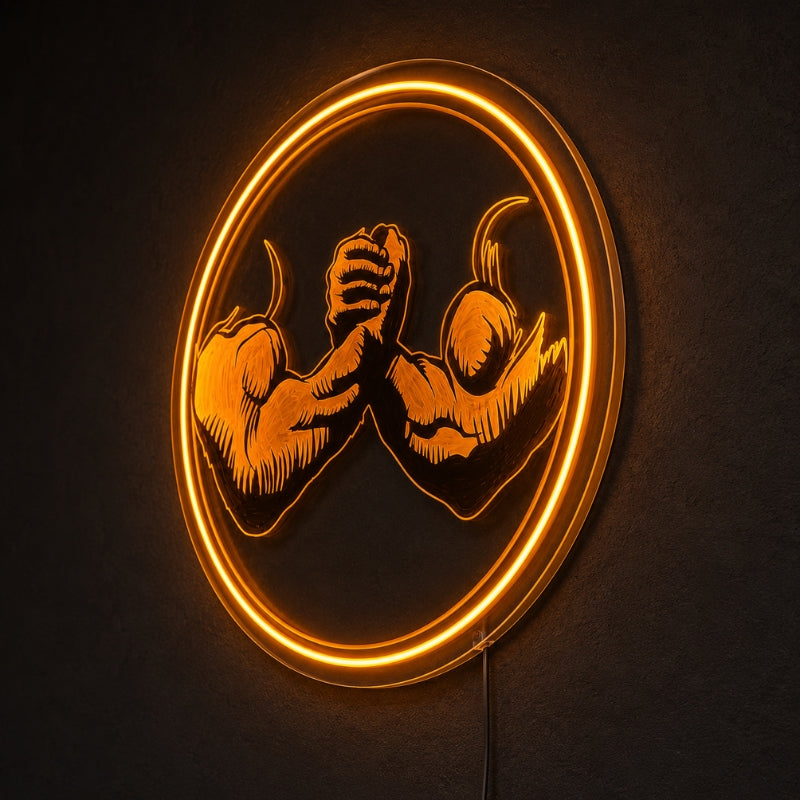 Gym Neon Sign Motivational - Arm Wrestling Light