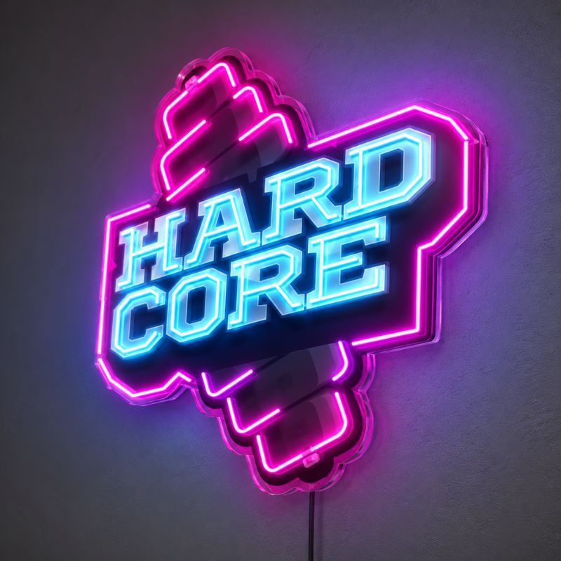 Gym Neon Sign Motivational - Hard Core Wall Light