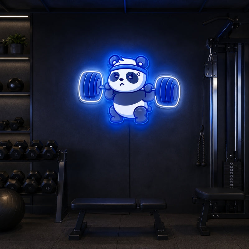 Gym Neon Sign Motivational - Panda Workout Light