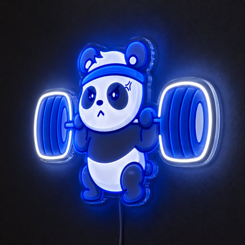 Gym Neon Sign Motivational - Panda Workout Light
