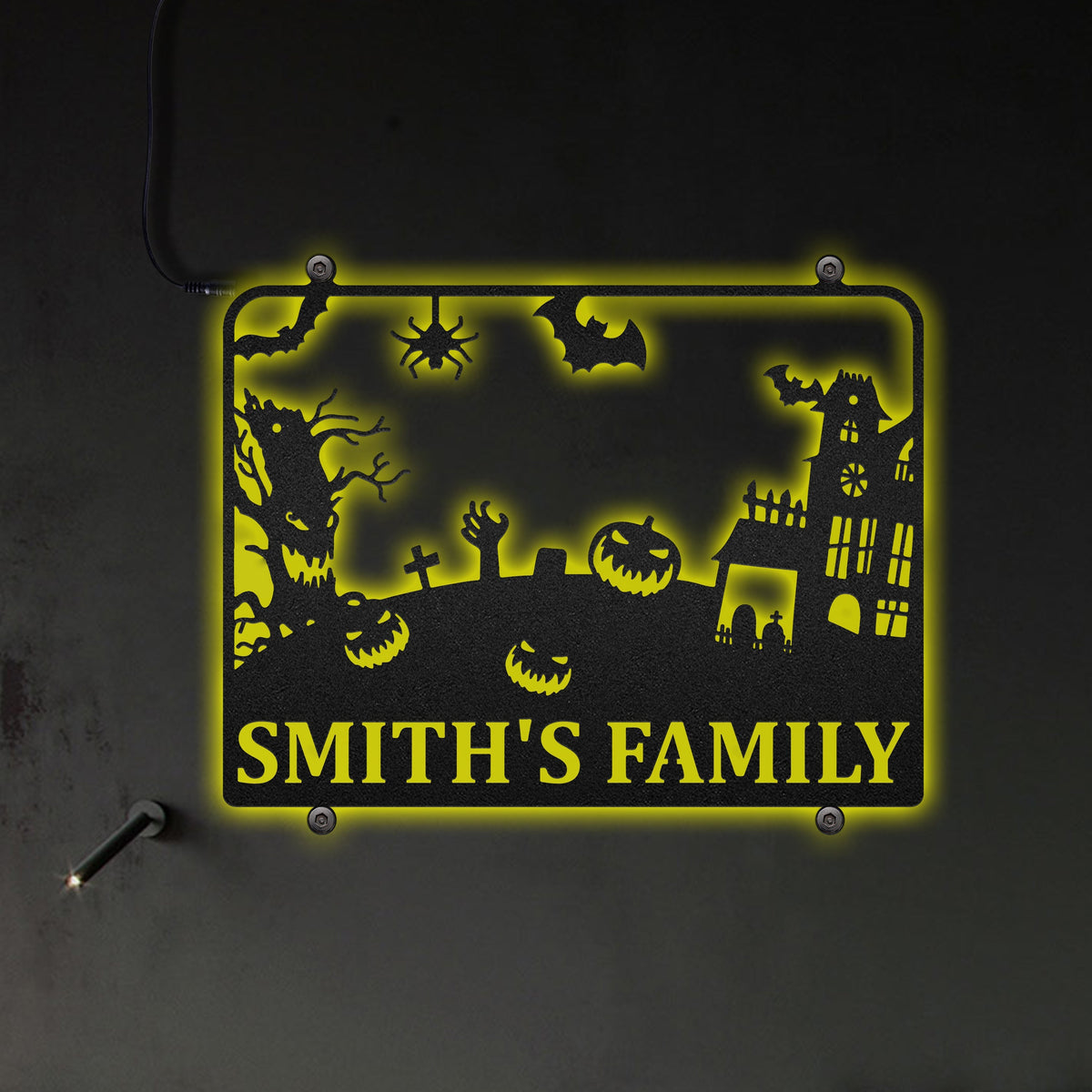 Halloween Horror Night Personalized - Led Light Metal - Owls Matrix LTD