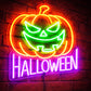 Halloween Pumpkin Neon Sign – LED Jack-O’-Lantern Wall Light